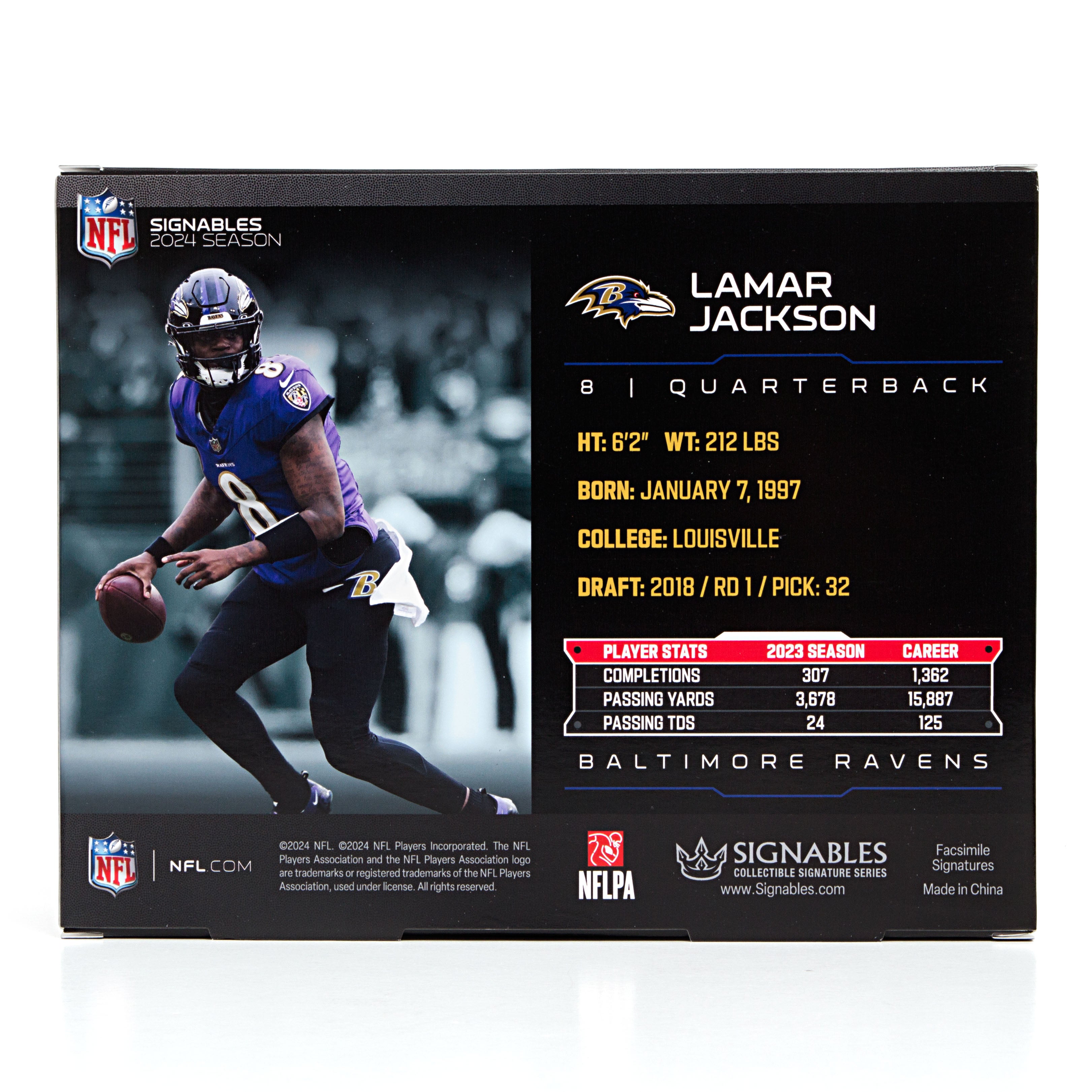 Lamar Jackson football selling card