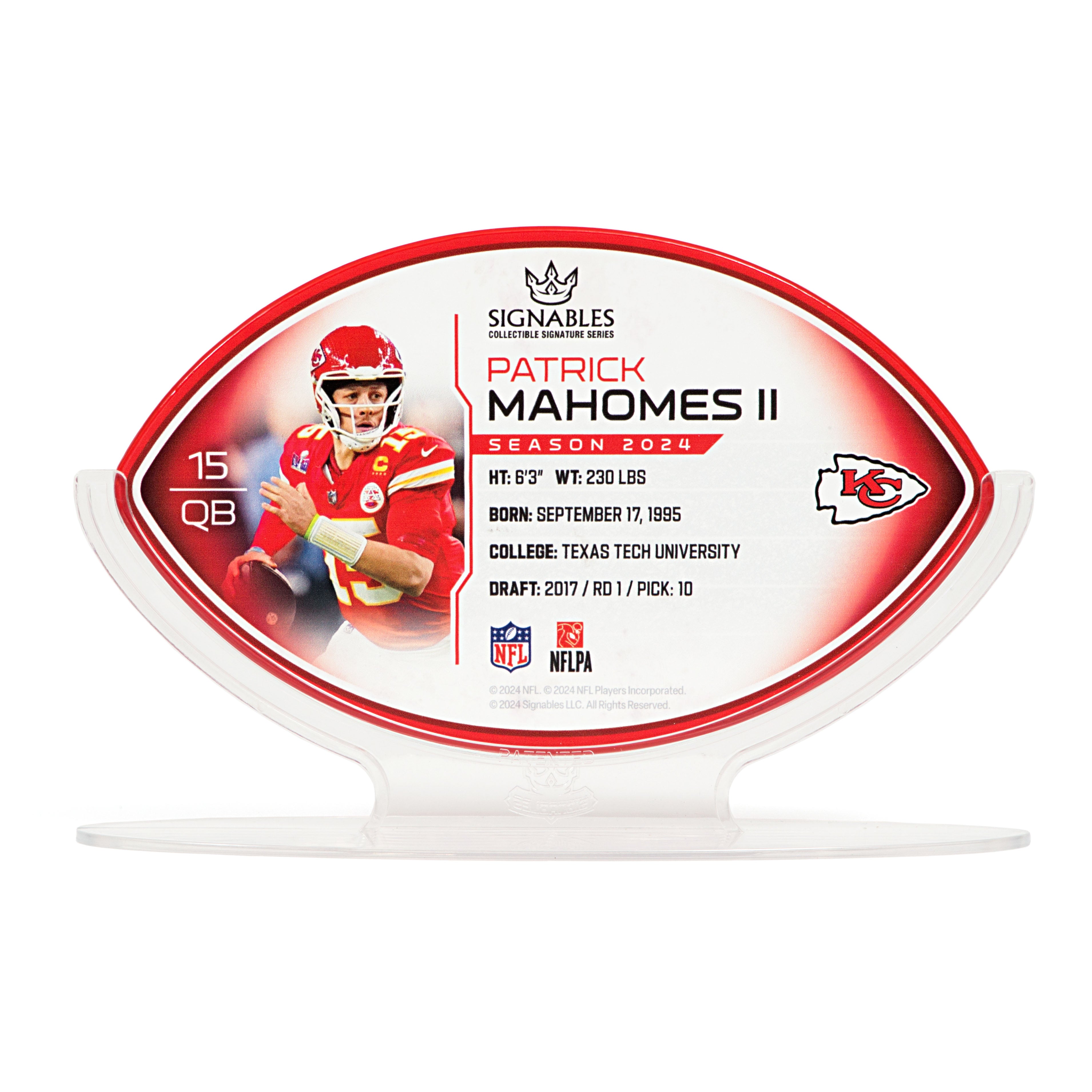 Signables Patrick Mahomes Kansas City Chiefs NFL 2024 Collectible