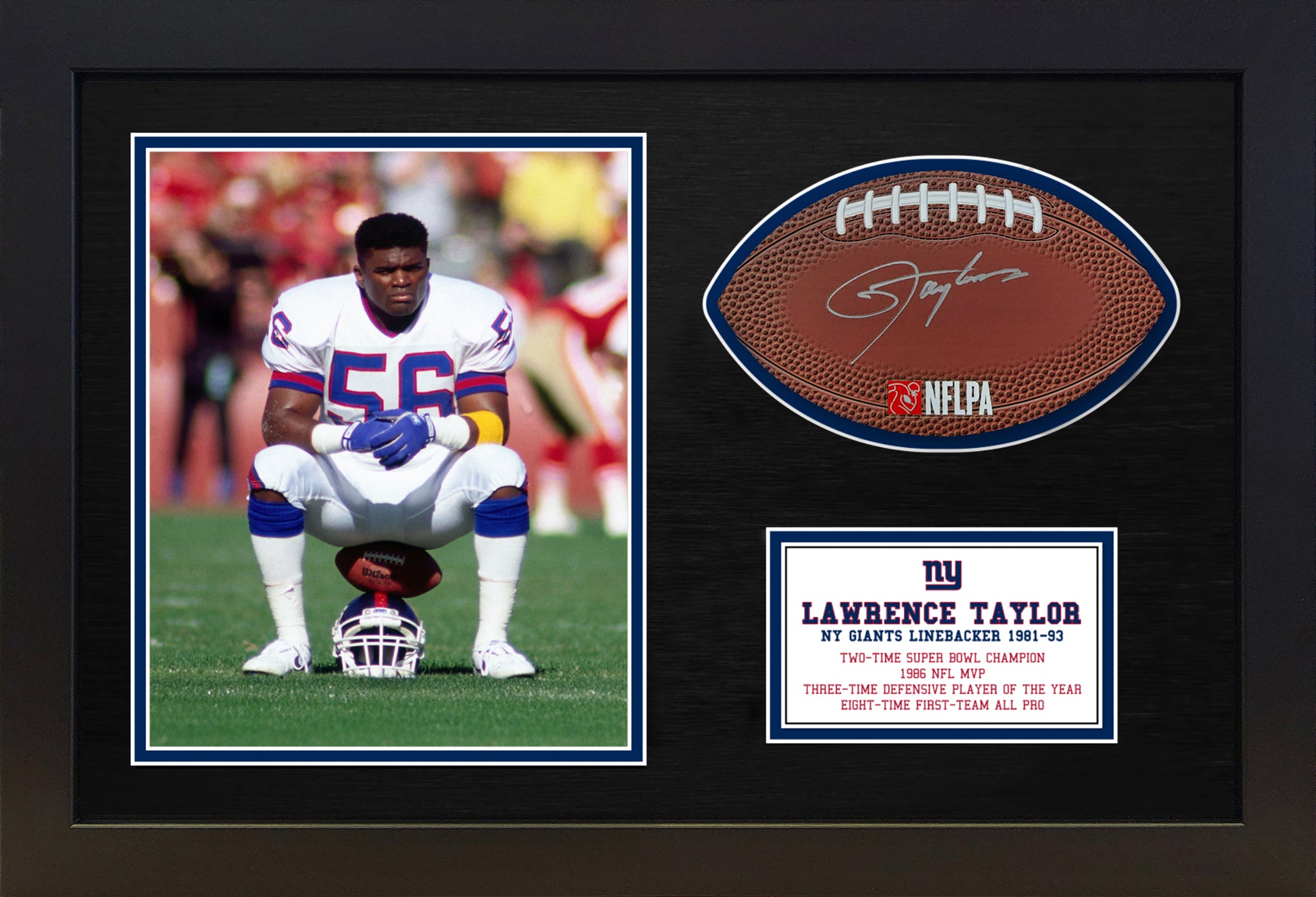 NY Giants outlet Lawrence Taylor signed footbal