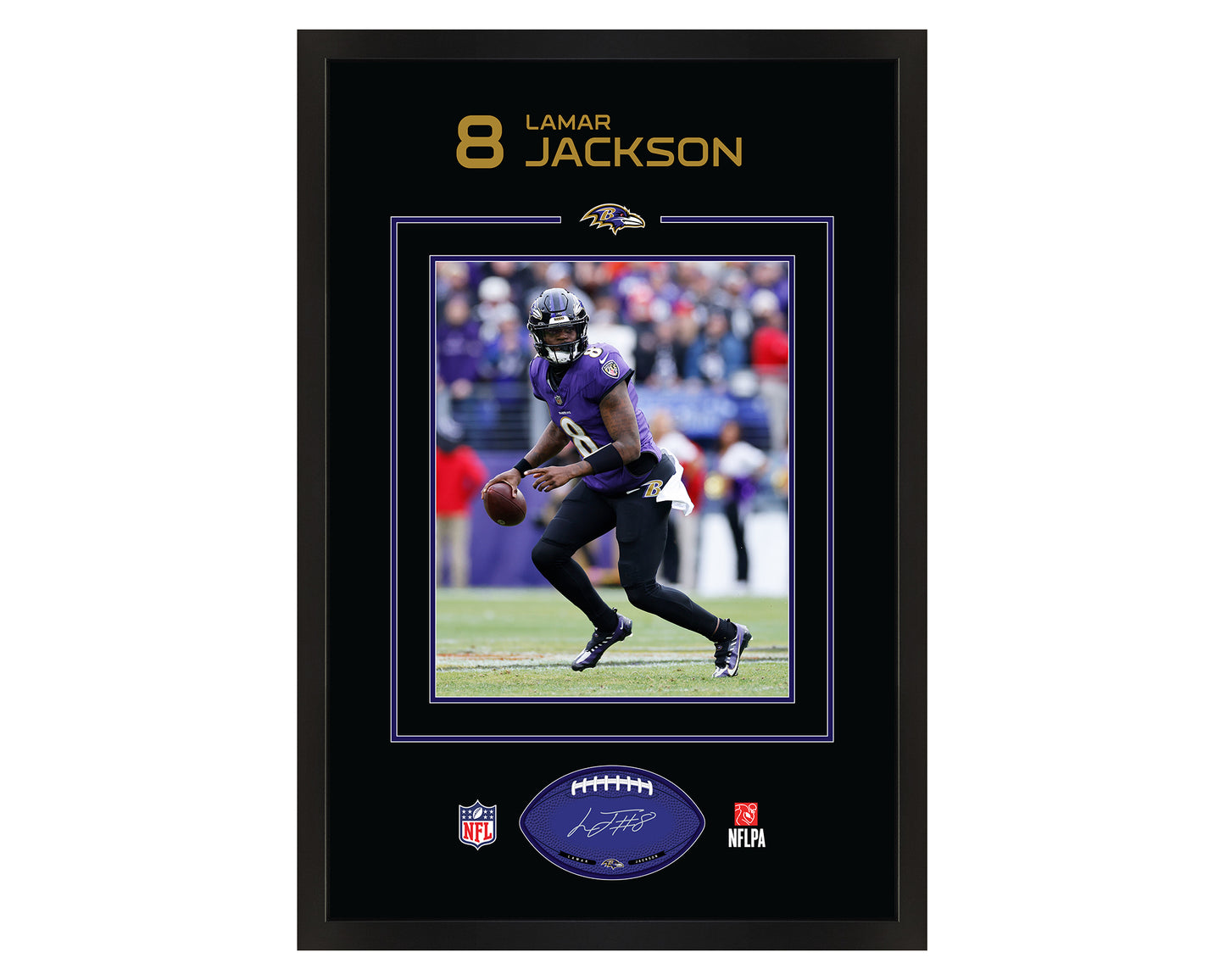 Lamar Jackson - Baltimore Ravens - Framed Poster and Signable